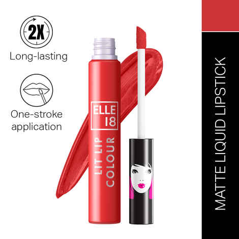 Buy Elle18 Liquid Lip Color Candy Red 5.6 ml - Purplle