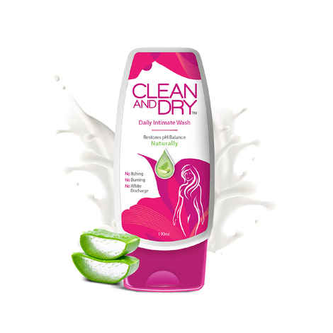 Buy Clean & Dry| Daily Intimate Wash| Hygiene Wash For Women, Vaginal Wash, Smooths Skin | Anti-Bacterial And Prevents Infections | Restores Ph Balanace| No Itching, Burning, White Discharge| 190 ml - Purplle