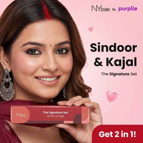 Buy NY Bae Sindoor & Kajal Signature Combo | Intense Black Waterproof Kajal+ Bold Red Liquid Sindoor | Smudge-Proof & Waterproof | Long-Lasting | Daily Signature Essentials for Women - Purplle
