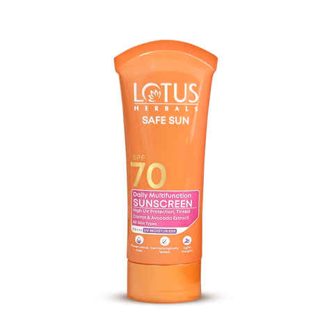 Lotus Herbals Safe Sun Daily Multi-Function Sunscreen SPF 70 PA+++ | Preservative & Oil Free| For All Skin Types| (60 gm)