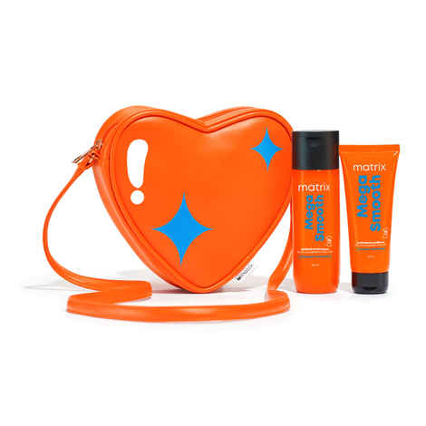 Buy Matrix Mega Smooth Combo for Frizzy, Unmanageable Hair | Defy Frizz for 4 Days* | with Shea Butter and Amino Acid, Professional Anti-Frizz Shampoo + Conditioner + FREE Sling Bag (300 gm) - Purplle