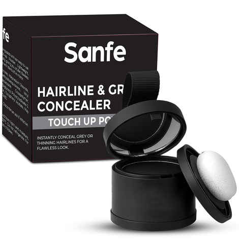 Buy Sanfe Root Cover-Up Powder with Mirror | Instantly Conceals Hair Loss & Grays | Enhance Hairline Precision | Water & Sweat Resistant | 48-Hour Stay | Stain-Proof | Hairline Powder for Women & Men | Compact & Portable! 2.2 gm - Purplle