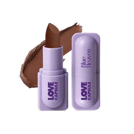 Blue Heaven Love Capsule Powder Matte Lipstick Infused With Vitamin E & Castor Oil for Intense Hydration| High Color Payoff| Matte Finish| Long Lasting Lipstick for women |Passion Brown, 4 gm