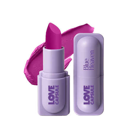 Blue Heaven Love Capsule Powder Matte Lipstick Infused With Vitamin E & Castor Oil for Intense Hydration| High Color Payoff| Matte Finish| Long Lasting Lipstick for women |Sugar Pink, 4 gm