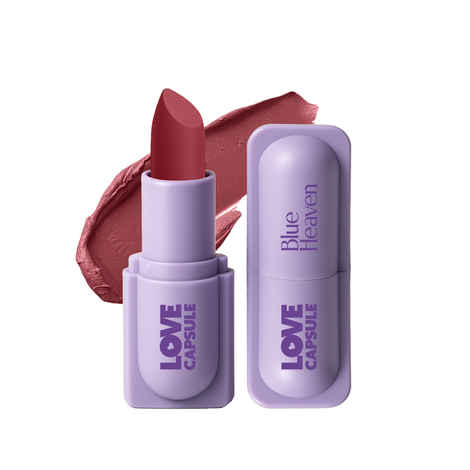 Blue Heaven Love Capsule Powder Matte Lipstick Infused With Vitamin E & Castor Oil for Intense Hydration| High Color Payoff| Matte Finish| Long Lasting Lipstick for women |Cinnamon Sugar, 4 gm
