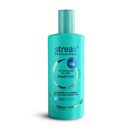 Buy Streax Professional Vitariche Gloss Shampoo With Hyaluronic Acid | Sulphate-Free | For Dry, Frizzy Hair 300 ml - Purplle
