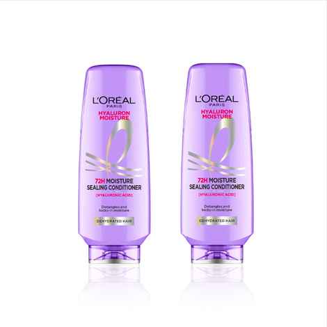 Buy L'Oreal Paris Hyaluron Moisture 72HR Moisture Sealing Conditioner powered by Hyaluronic Acid for Frizz-free Hydrated and Bouncy Hair Full of Life | 175 ml (Pack of 2) - Purplle