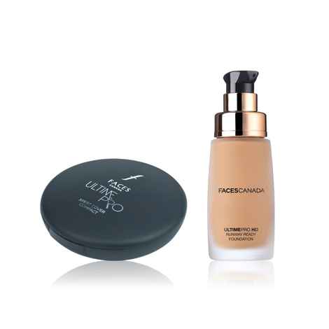 Buy Faces Canada Flawless Base Duo ( Ultime Pro Expert Cover - Natural & Ultime Pro HD Runway Ready Foundation - Sand) 1 pc - Purplle