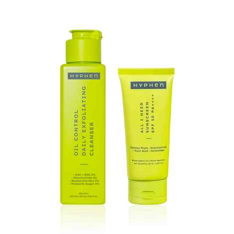 Buy Hyphen Protecting & Exfoliating Combo (All I Need Sunscreen 30 ml +Cleanser 100 ml) combo of 2 - Purplle