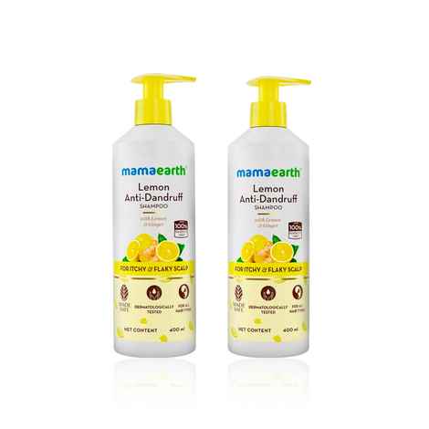 Buy Mamaearth Lemon Anti-Dandruff Shampoo with Lemon & Ginger for Itchy & Flaky scalp (400 ml) Pack of 2 - Purplle