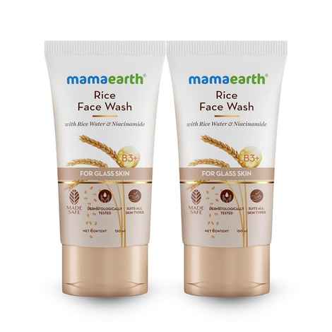 Mamaearth Rice Face Wash With Rice Water & Niacinamide for Glass Skin - 150 ml - Pack of 2