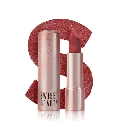 Buy Swiss Beauty More Than Glitter Lipstick- One Swipe Smooth Glide - Shine Mauve - 3 gm - Purplle