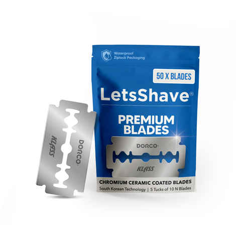 Buy LetsShave Advance DE Safety Razor Blades – Pro Signature Double Edge Blades | Pack of 50 - Purplle