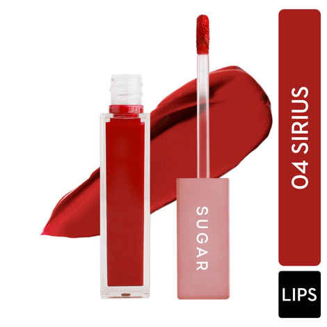 Buy SUGAR Cosmetics Mettle Matte Liquid Lipstick For Women | Highly Pigmented | Transferproof & Long Lasting |7 ml - 04 Sirius (Cherry Red) - Purplle