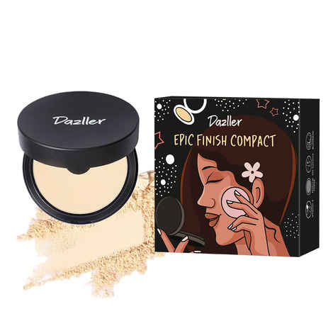 Buy Dazller Epic Finish Compact Powder |Natural Matte |Buildable Coverage |Oil Control With Vitamin E |For all Skin Types |Sand O18 |12 gm - Purplle