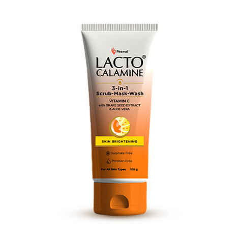 Buy Lacto Calamine 3-in-1 Vitamin C Face Scrub-Mask-Wash for Skin Brightening Effect 100 ml - Purplle