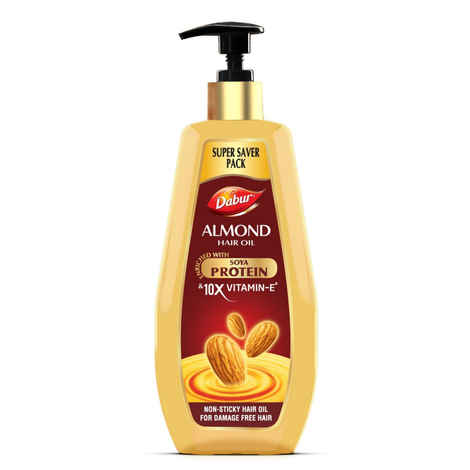 Buy Dabur Almond Hair Oil - 650 ml | Provides Damage Protection | Non Sticky Formula | For Soft & Shiny Hair | With Almonds, Keratin Protein, Soya Protein & 10X Vitamin E - Purplle