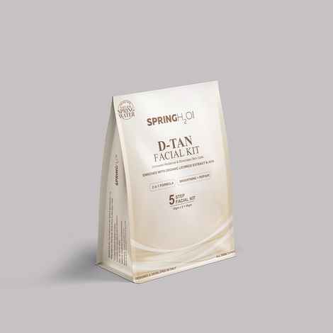 Buy SPRING H2O FRANCE D-TAN Facial Kit 50 gm| 2 in 1 Formula Brightning+Repair | Enriched with Organic Licorice Extract and AHA| Simple 5 Step - Purplle