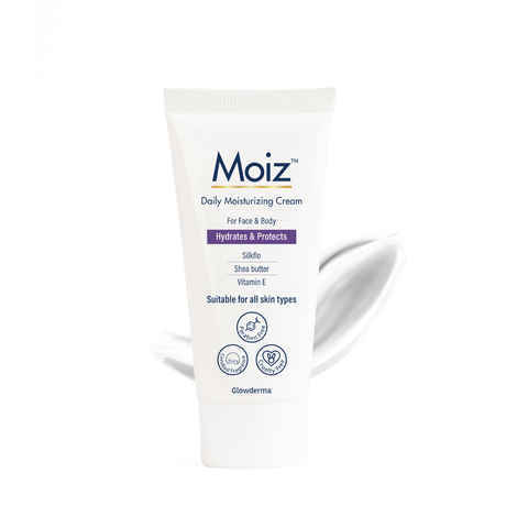 Buy Moiz Daily Moisturizing Cream for Face & Body | Formulated with 9 Moisturizers | Suitable for Sensitive Skin | Paraben free & Cruelty free | 50 gm - Purplle