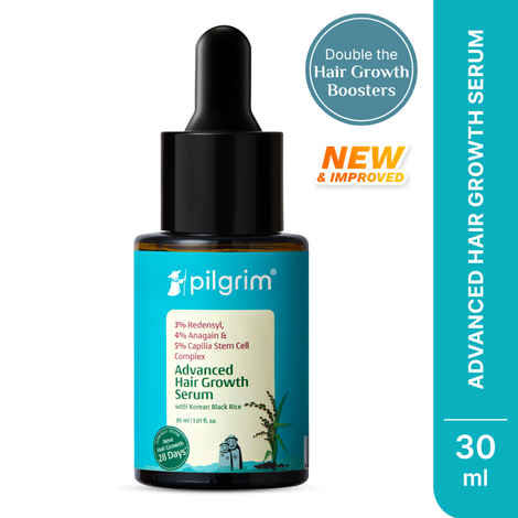 Pilgrim 3% Redensyl & 4% Anagain Advance Hair Growth Serum|Thick Hair|Korean Black Rice (30 ml)