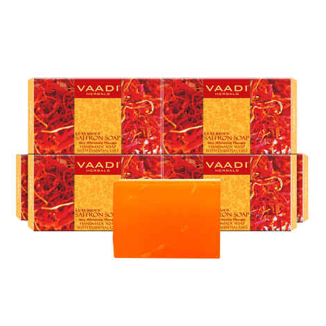 Buy Vaadi Herbals Luxurious Saffron Soap Skin Whitening Therapy (5 + 1 Free) (75 g) (Pack of 6) - Purplle