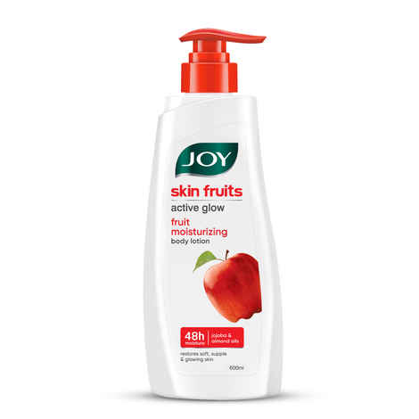Joy Skin Fruits Lightweight Body Lotion 600 ml | with Almond Oil & Jojoba Oil | Suitable For Summers | Non Sticky & Non Greasy Body Lotion For All Skin Types