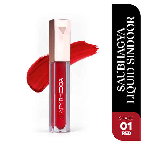 Buy Hilary Rhoda Saubhagya Liquid Sindoor | Quick Drying & Long Lasting | Matte Finish & WaterProof | Smudge-Proof & Crease-Proof | Red Liquid Sindoor - 5 ml (Red - Shade 01) - Purplle