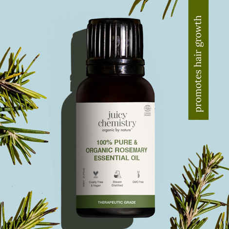 Buy Juicy Chemistry 100% Pure & Organic Rosemary Essential Oil, 30 ml | Stimulates Hair & Scalp | Promotes Skin Health | Certified Organic | Steam-Distilled - Purplle