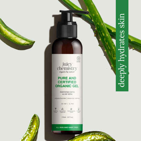 Buy Juicy Chemistry Pure & Certified Organic Aloe Vera Gel, 110 ml | Hydrating & Soothing Gel for Face, Body & Hair | Lightweight | Non-Sticky | Multipurpose| For Men & Women - Purplle