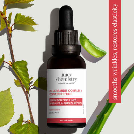 Buy Juicy Chemistry 3% Ceramide Complex + Copper Peptide Serum, 30 ml | Barrier Repair | Anti-Aging Face Serum for Hydrated & Firm Skin | Organic | Lightweight & Non-Greasy | For Men & Women - Purplle