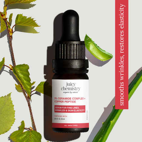 Buy Juicy Chemistry 3% Ceramide Complex + Copper Peptide Serum, 10 ml | Barrier Repair | Anti-Aging Face Serum for Hydrated & Firm Skin | Organic | Lightweight & Non-Greasy | For Men & Women - Purplle