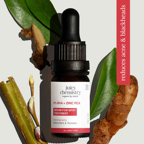 Buy Juicy Chemistry 2% BHA + Zinc PCA Serum, 10 ml | Oil Control | Acne-Fighting Face Serum for Smooth & Clear Skin | Organic | Lightweight & Non-Greasy | For Men & Women - Purplle