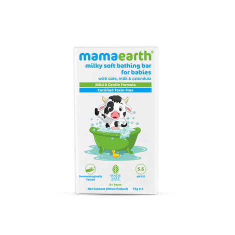 Buy Mamaearth Milky Soft Bathing Bar with Oats, Milk and Calendula for Babies - 75 gm x 2 - Purplle