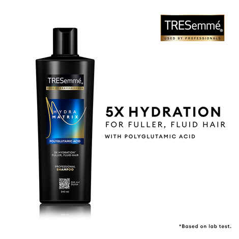 Buy TRESemme Hydra Matrix Shampoo | Polyglutamic Acid for 100H of Hydrated, Fluid Hair, Paraben Free - 340 ml - Purplle