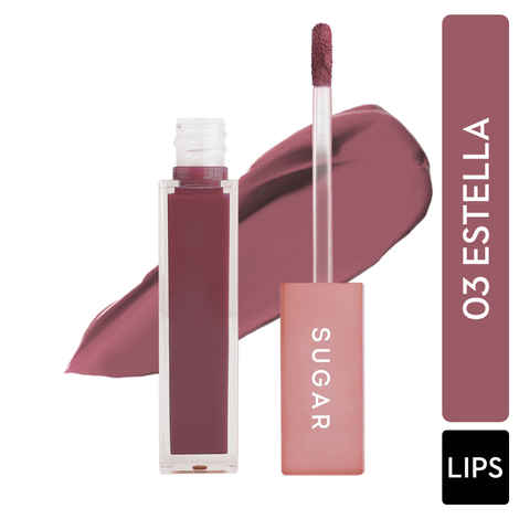 Buy SUGAR Cosmetics Mettle Matte Liquid Lipstick For Women | Highly Pigmented | Transferproof & Long Lasting |7Ml - 03 Estella (Neutral Pinky Brown) - Purplle