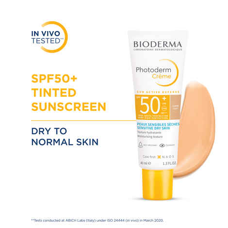 Buy Bioderma Photoderm CremeA Claire Light SPF 50+ Sunscreen Cream Sensitive Dry Skin, 40 ml - Purplle