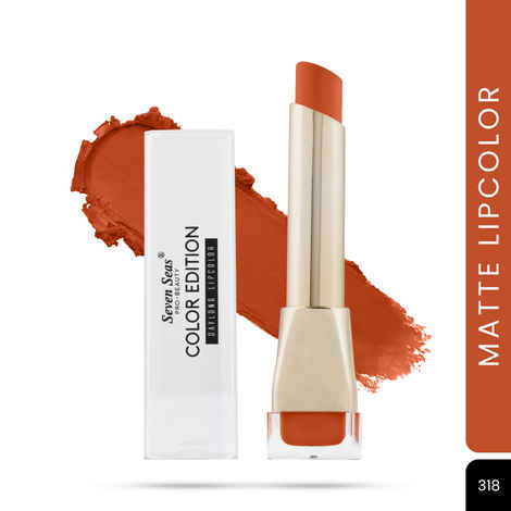 Buy Seven Seas Color Edition Matte Lipstick - 318 (3.5 gm)| Highly Pigmented | Long Lasting | Waterproof | Smudgeproof | Single Coat Application | Lipstick for Women - Purplle