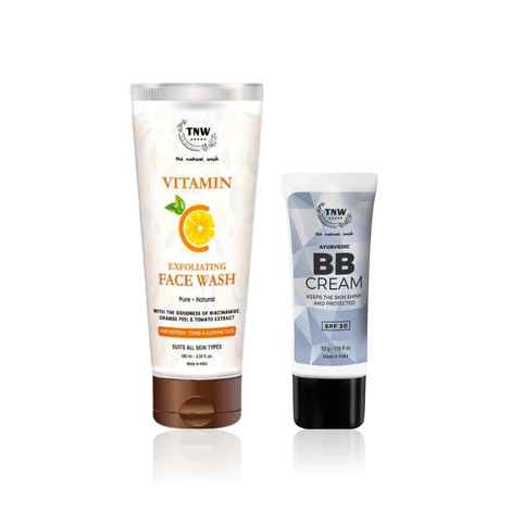 TNW - The Natural Wash BB Cream 30 gm & Vitamin C Exfoliating Face Wash 100 ml | Combo of 2