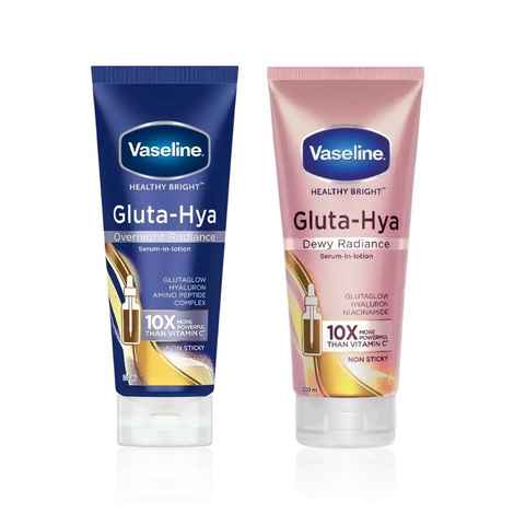 Vaseline Gluta-Hya Radiance Duo (Dewy Radiance Lotion – 200 ml + Overnight Radiance Serum-In-Lotion – 200 ml) Combo of 2