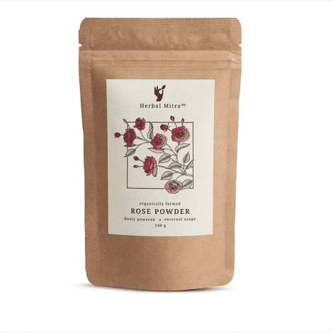 Buy Herbal Mitra Rose Face Mask 100 gm |Mask for Open Pores, Pimples, Acne & Skin Tightening with Rose Petal Powder, Natural Face Pack - Purplle