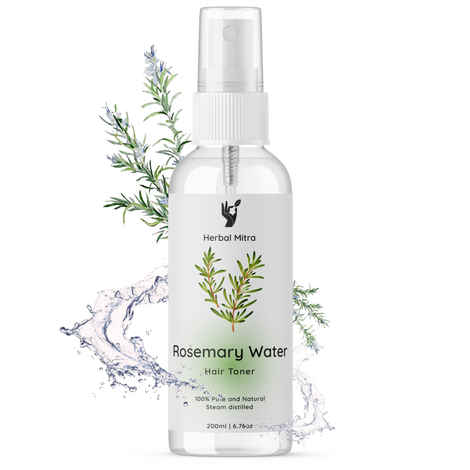 Buy Herbal Mitra Rosemary Water For Hair Growth | Mist Spray for Hair Fall Control, Glossy Shine Hair, Strengthens Hair | Pure & Natural, Alcohol Free | For All Hair Types | For Women & Men (200 ml) - Purplle