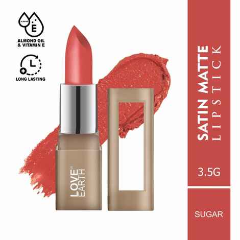 Buy Love Earth Satin Matte Lipstick - Sugar 3.5 gm - Purplle