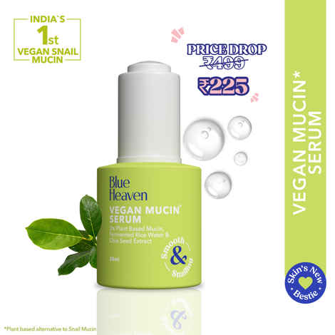 Buy Blue Heaven Vegan Mucin Face Serum  Infused with 3% Plant Based Mucin | Moisturizes & Improves Skin Texture | Botox like Plumping | Korean Glass Like Skin Glow Face Serum for Women, 20 ml - Purplle