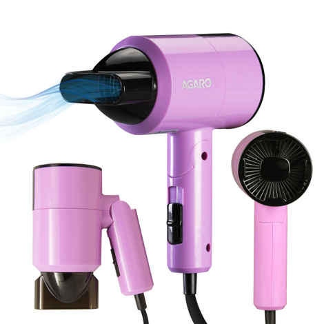 Buy AGARO HD-1211 Hair Dryer 1100 Watts, 2 Heat Speed and Cool Mode, Foldable (Compact in Size), Purple - 1 pc | gift for women - Purplle