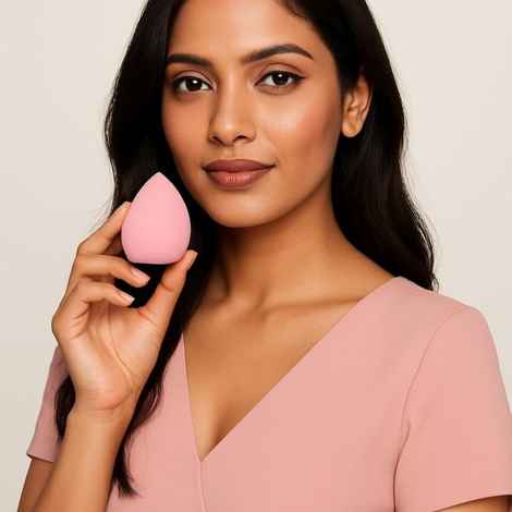 DeBelle Makeup Blender Sponge for Flawless Blending – Soft, Latex-Free Beauty Sponge for Foundation, Concealer & Creams – Reusable & Easy to Clean Makeup Applicator (Pink) 1 pc