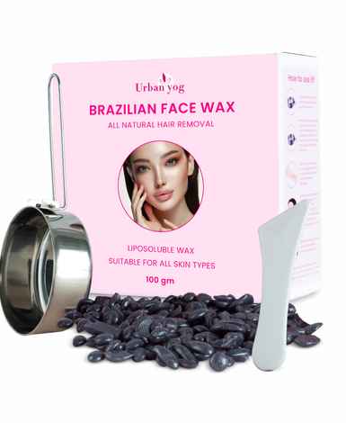 Buy UrbanYog Brazilian Beans Wax, Face Wax/Katori Wax for Women (100 gm) | Indiaa€™s 1st Liposoluble Stripless Wax | Pan with Handle & Spatula | Natural Ingredients | For Upper Lips, Chin, Cheeks & Hairline - Purplle