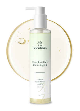 SeoulSkin Heartleaf Pore Cleansing Oil | Removes Makeup, SPF & Excess Sebum | Lightweight, Non-Stripping Oil Face Cleanser | 150 ml