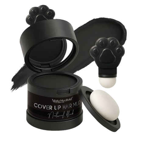 Buy MakeMeeBold Cover Up Hair Mud – Natural Black Hair Powder – Instantly Conceals Hair Gaps, Bald Spots & Grey Roots – Dual Puff Applicator – Talc-Free, No Fragrance (6 gm) - Purplle