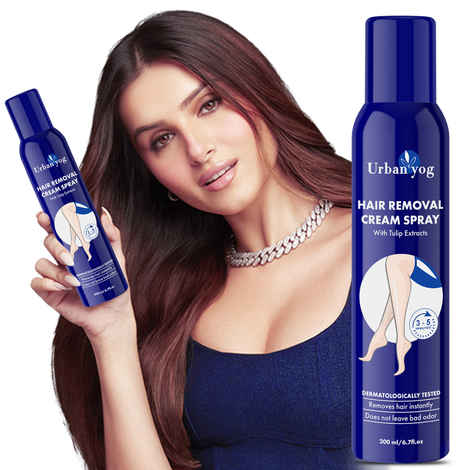 Buy UrbanYog Hair Removal Cream Spray for Women | Painless Body Hair Removal Spray for legs, hands, underarm & back (200 ml, Tulip (Blue)) - Purplle
