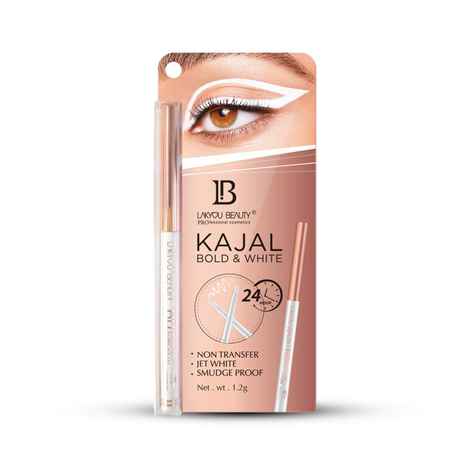 Buy Lakyou Beauty Bold & White Kajal | Jet White Smudge-Proof & Non-Transfer  (WHITE, 1.2 gm) - Purplle